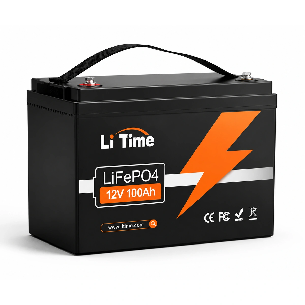 Product image for LiTime 12V 100Ah LiFePO4 Battery BCI Group 31 Lithium Battery Built-in 100A BMS, Up to 15000 Deep Cycles, Perfect for RV, Marine, Home Energy Storage