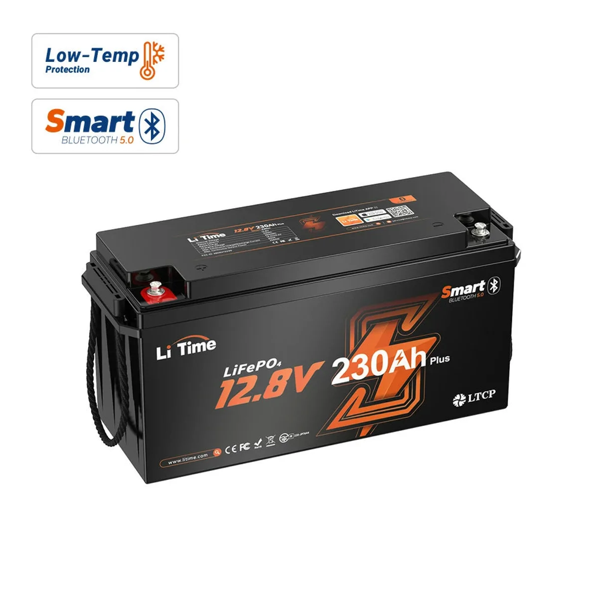 Product image for LiTime 12V 230Ah LiFePO4 Battery with Bluetooth