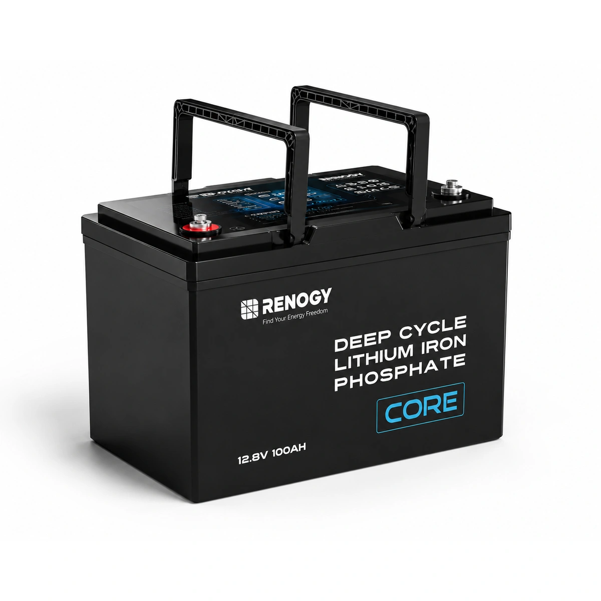Product image for Renogy 12V 100Ah Lithium LiFePO4 Deep Cycle Battery, 5000+Deep Cycles,Backup Power for Trolling motor, RV, Cabin,Marine, Off-Grid Home Energy Storage-Core Series